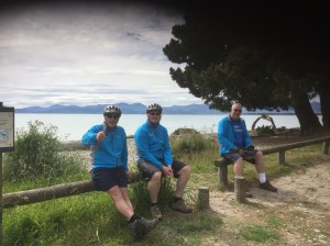 3 Men wait for Paul to catch up. 